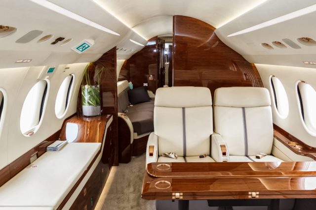 Interior of luxury jet
