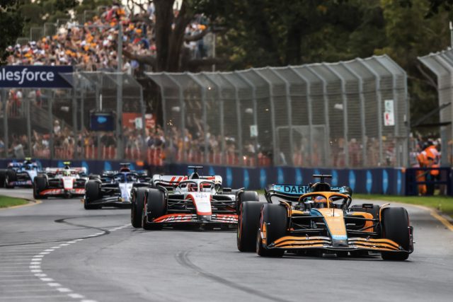 F1 Racecars on a track