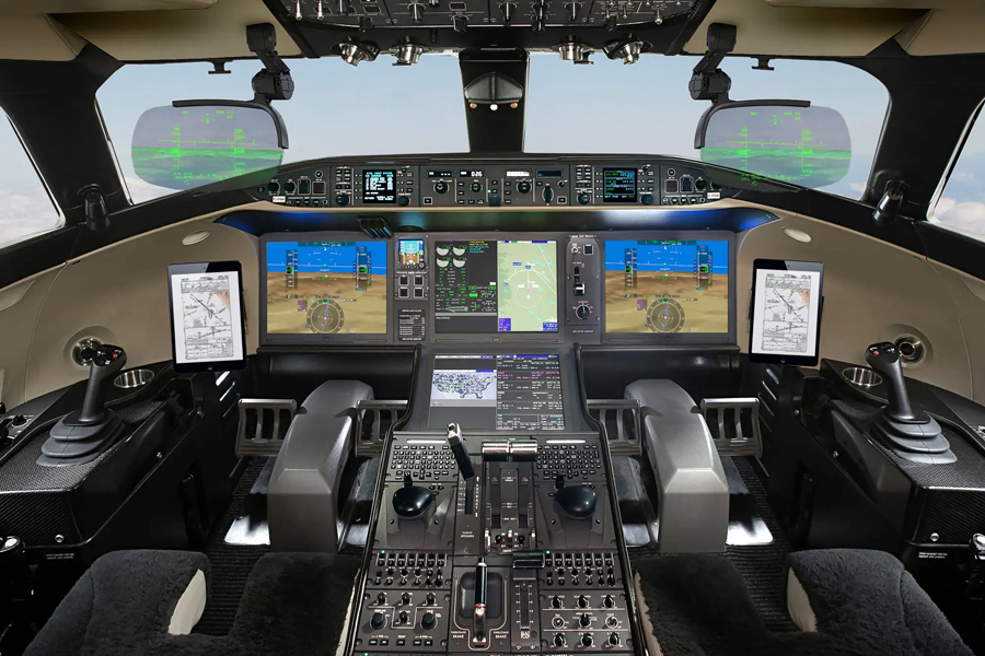 Photo of private jet cockpit
