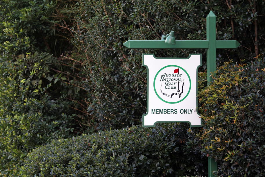 Sign saying Agusta National Golf Club