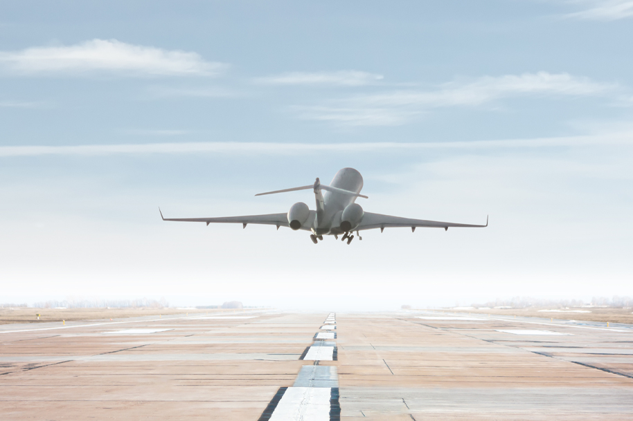 Private Jet taking off